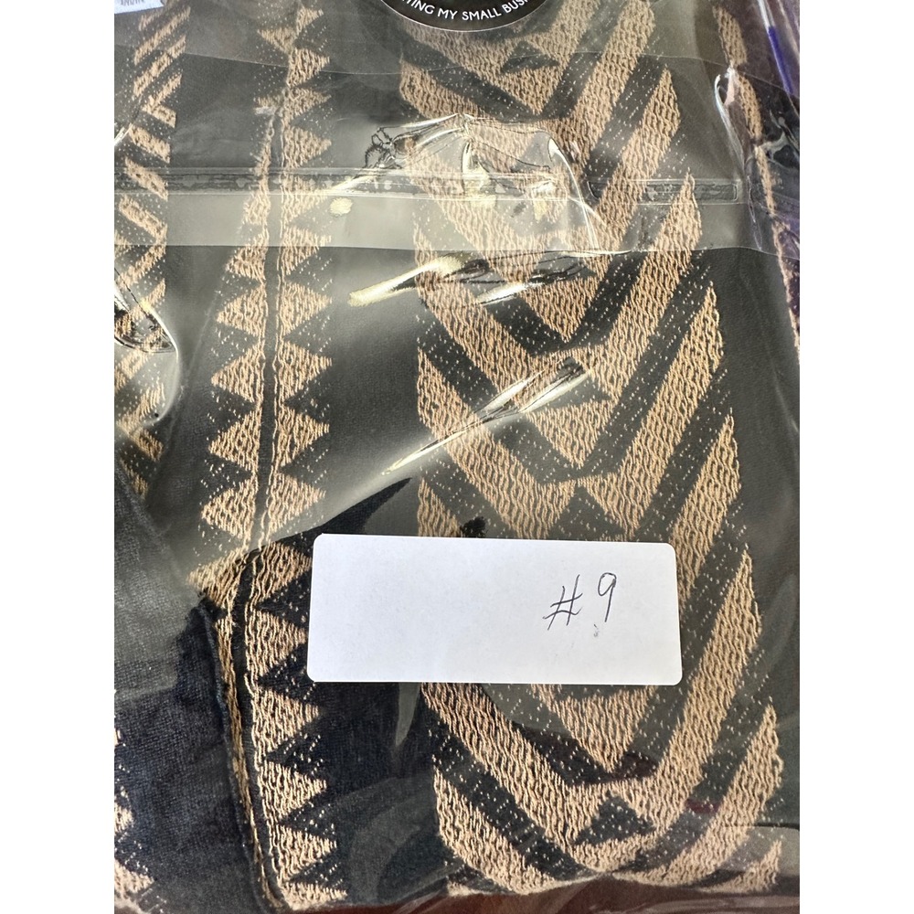 Mud Pie Black Tan Geometric Tribal Print Tier Midi Dress Small Boho Bell Sleeve - Picture 7 of 7